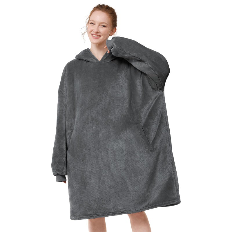 LetsFunny Blanket Hoodie,Oversized Wearable Sherpa Fleece Blanket Sweatshirt,Super Soft Warm Cozy with Giant Pocket,Gifts for Women Men Adults Teenagers Kids, One Size Fits All - Image 1